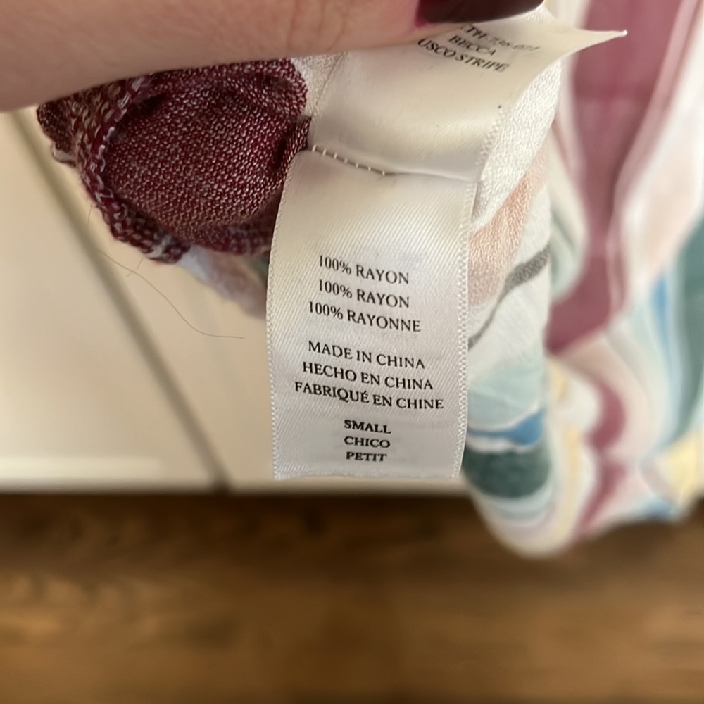 Rails Small Multicolored Linen-Like Dress. Red, B… - image 5